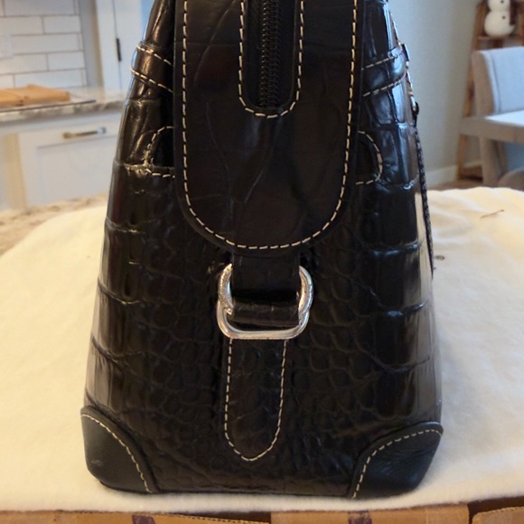 Authentic Brighton Ana Rosa Black Crocodile-Embossed Shoulder Bag - Picture 4 of 14